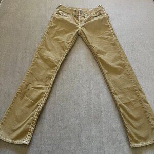 True Religion Jeans Men Size 30x32 Tan Khaki Straight Buttons Made In USA Y2K